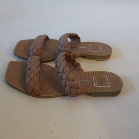 Womens Dolce Vita Indy Cafe Stella Tan Braided Leather Strap Slide Sandal 7 * - Picture 4 of 8